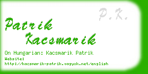 patrik kacsmarik business card